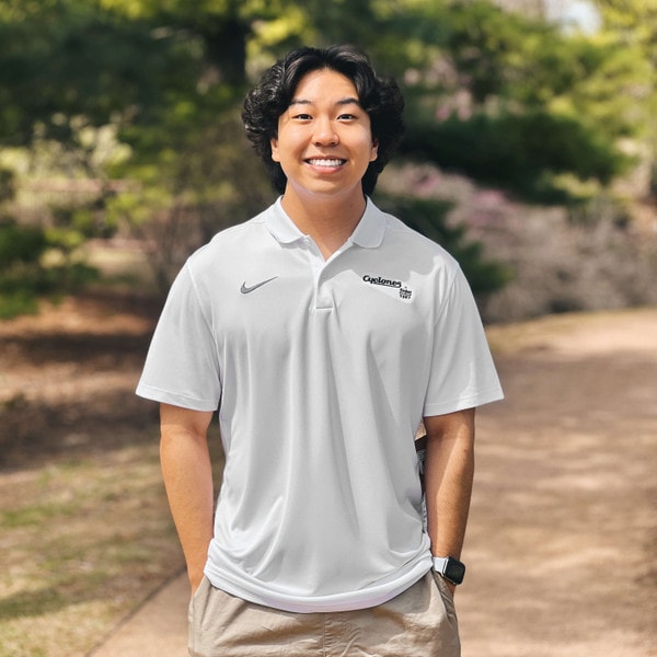 Nike Cyclones Script White Short Sleeve Polo